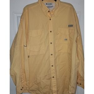 Columbia PFG Long Sleeve Button Down Shirt Men’s Size Large Yellow